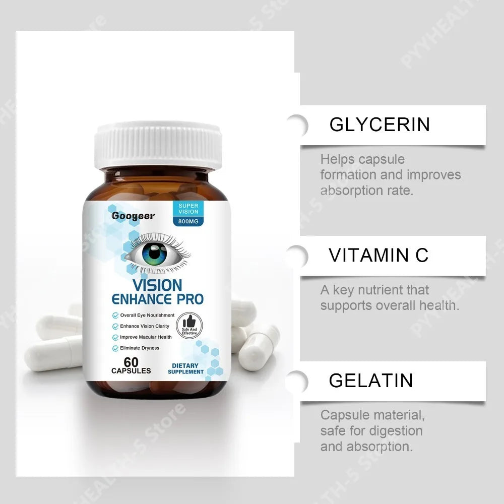 Googeer Vitamin C Eye Capsules 800mg – 60 CT Daily Care Vitamin C Supplement Qst