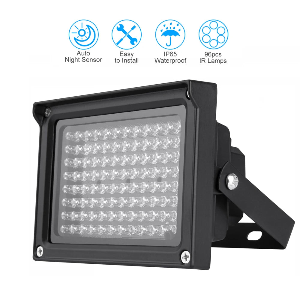 96 LED IR Illuminator IP65 Waterproof Night Vision CCTV Light IR Illuminator Qst