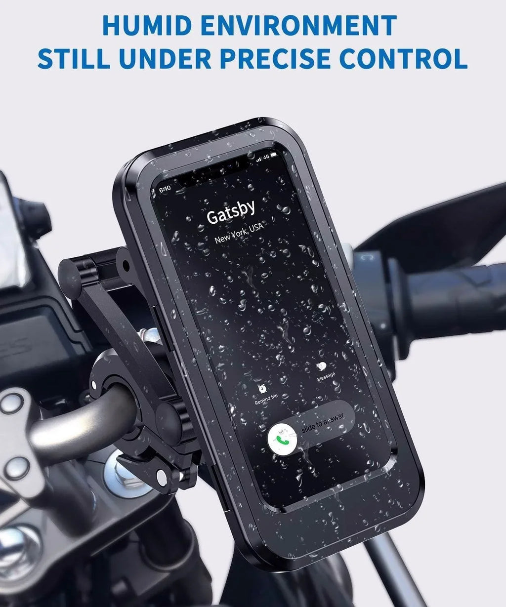 Waterproof Motorcycle Bike Phone Holder – Universal 360° Mount Motorcycle Phone Mount Qme