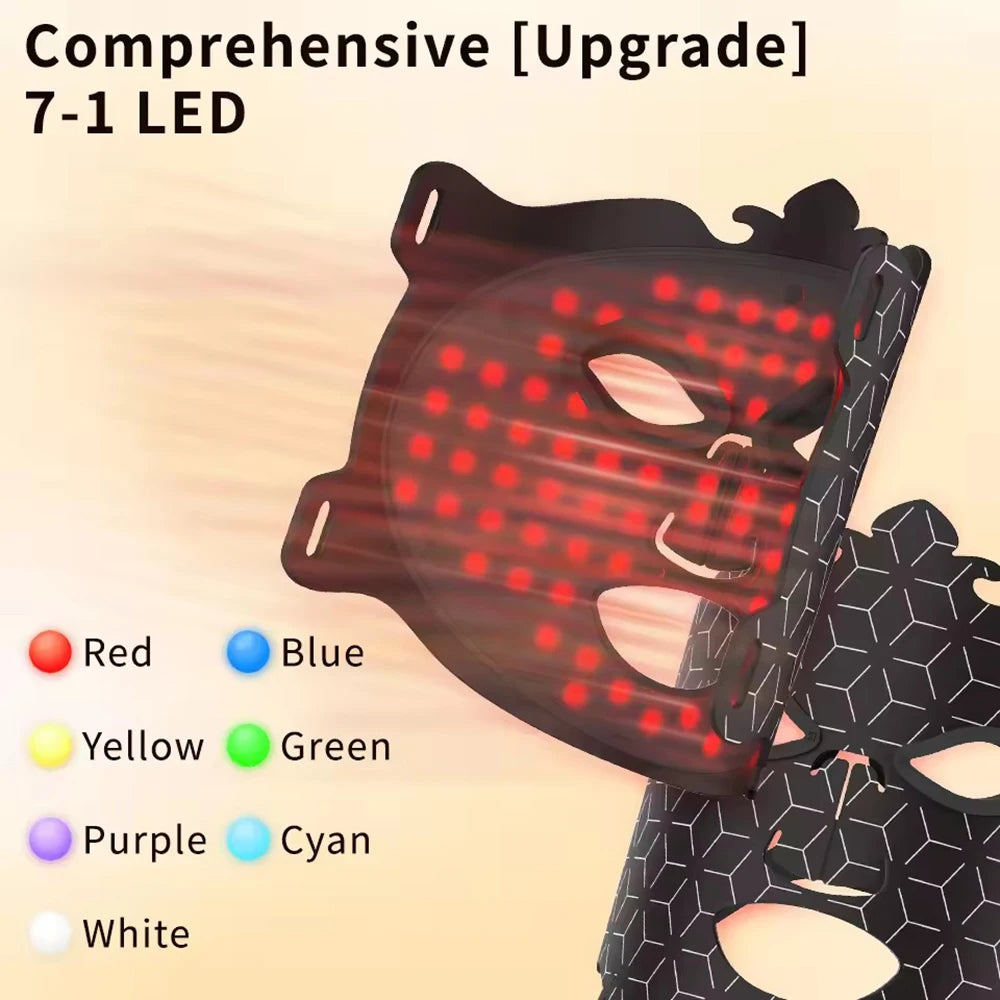 8-Color Silicone LED Face Mask | Red Light Photon Therapy LED Therapy Mask Qst