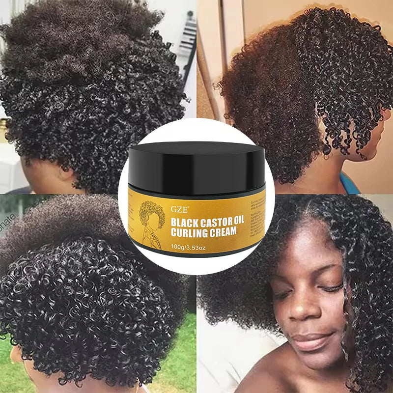 GZE Black Castor Oil Curl Defining Cream – Hydrates & Fights Frizz Curl Defining Cream Qme
