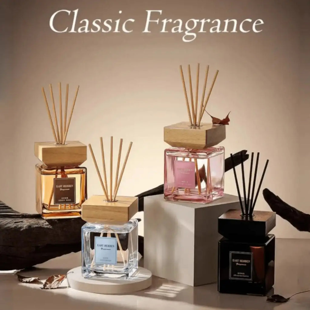 Hotel Grade Flameless Reed Diffuser | Essential Oil Rattan Stick Reed Diffuser Qme