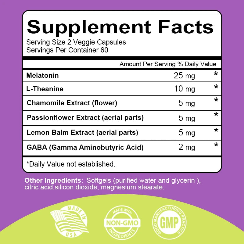 Melatonin Capsules 120ct – Non-GMO Sleep Support | Taoters Sleep Support Supplement Qst
