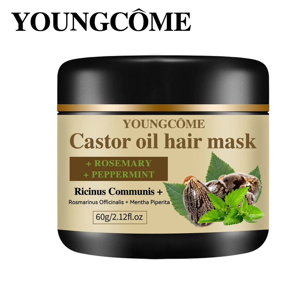 YOUNGCOME Rosemary Castor Oil Hair Mask – Moisturizing Scalp Hair Care Mask Qst
