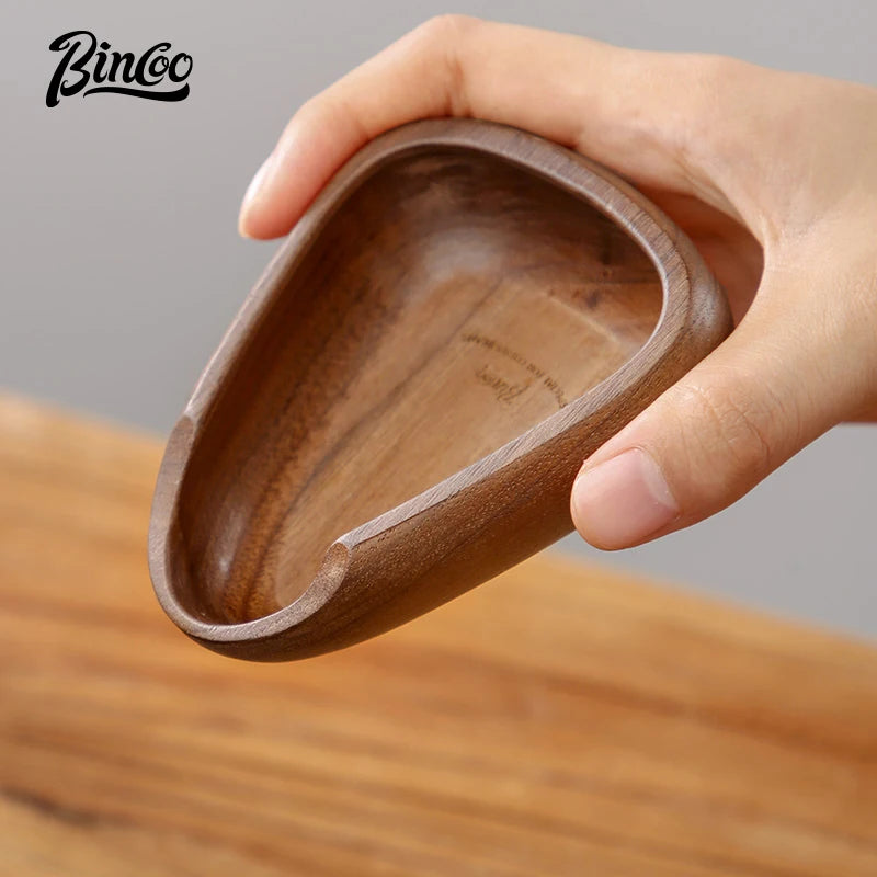 Bincoo Solid Wood Coffee Dosing Tray – Espresso & Pour Over Coffee Dosing Tray Qst