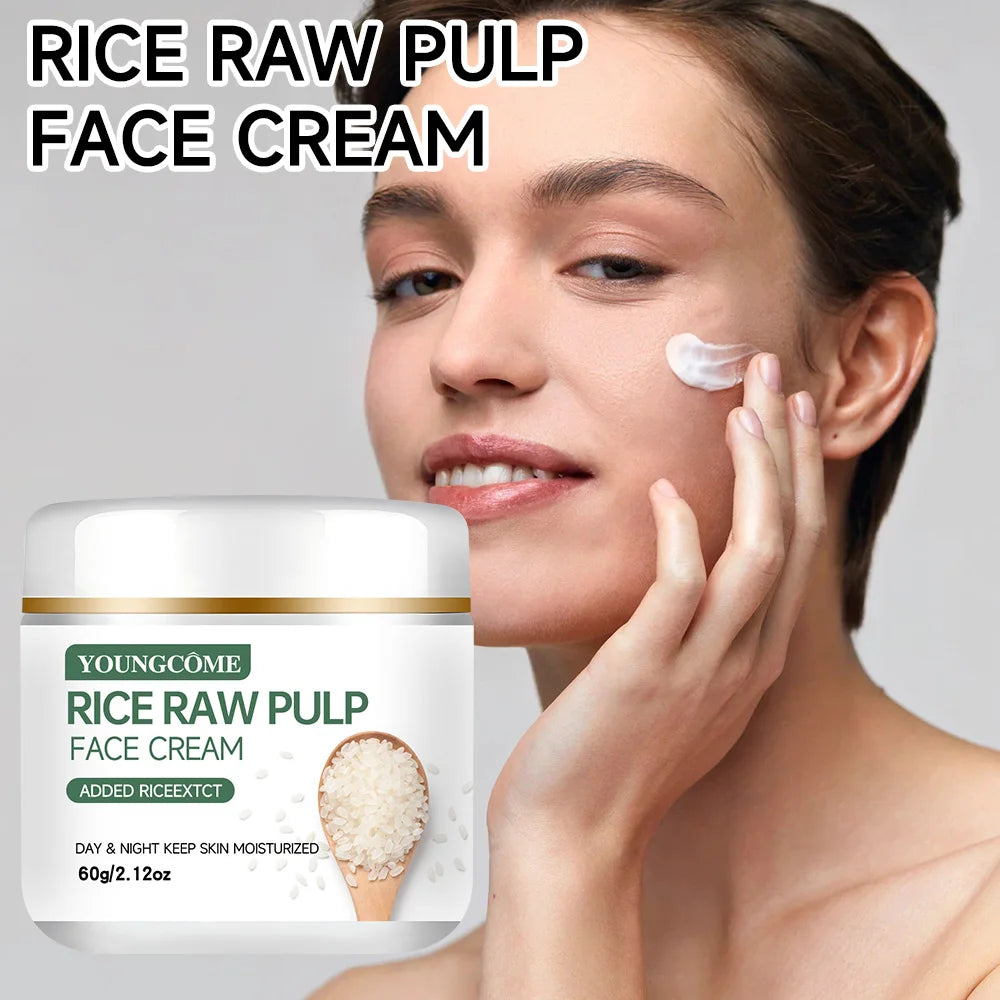 YOUNGCOME Rice Raw Pulp Face Cream – Moisturising & Brightening Facial Moisturiser Qst