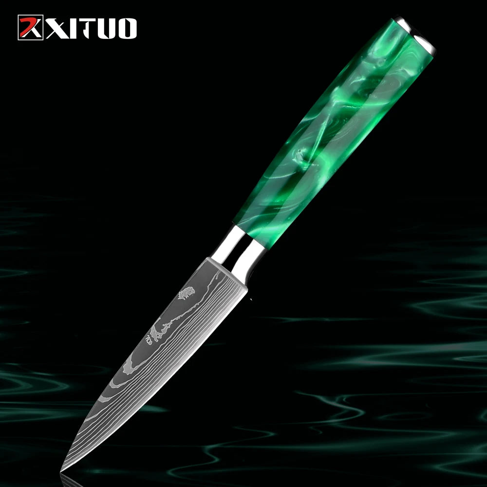 XITUO Chef Knife Set 1-8 Piece High Carbon Steel Kitchen Knives Kitchen Knife Set Qst 3.5 Inch Fruit Knife