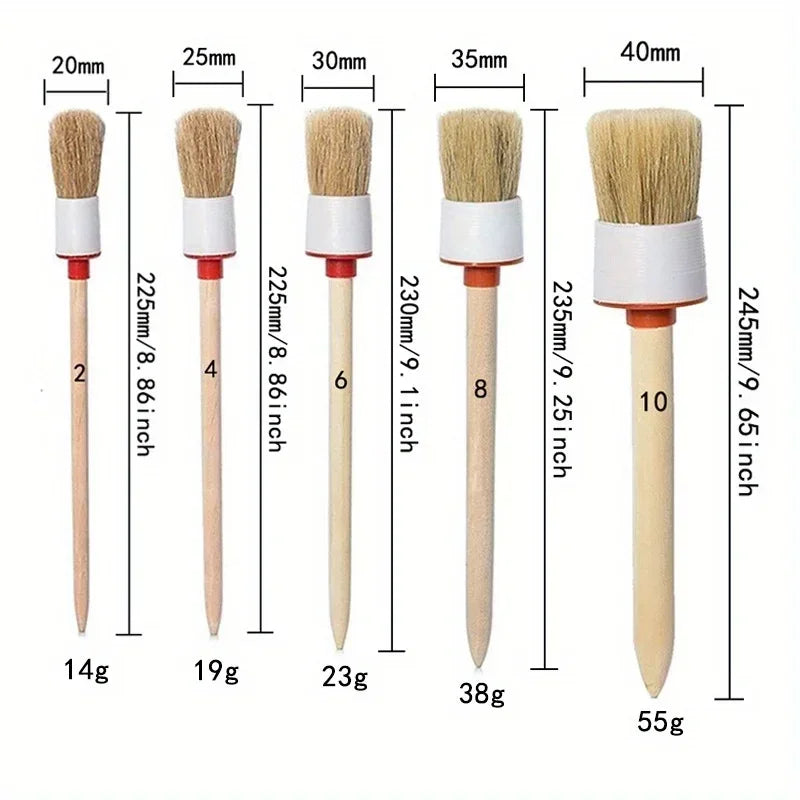 Boar Hair Car Detail Brush Set – Interior & Exterior Car Detail Brush Qme