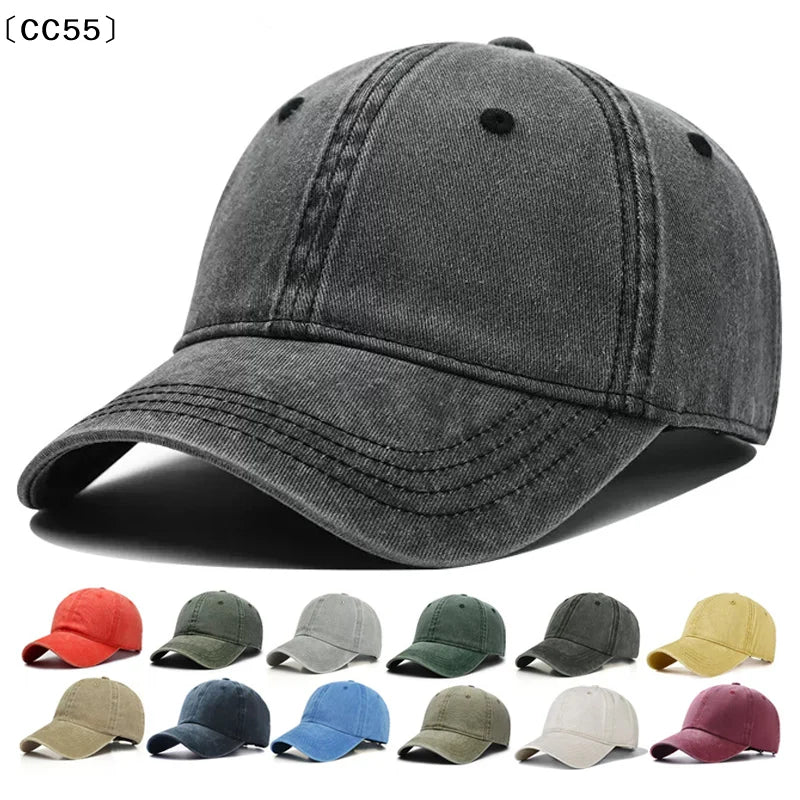 Washed Denim Baseball Cap – Unisex Vintage Hip Hop Hat Baseball Cap Qst