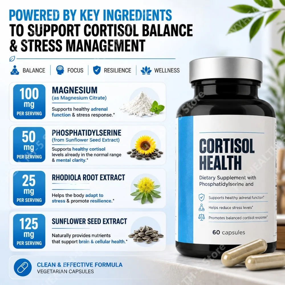 Phosphatidylserine Magnesium Citrate Capsules 60ct – Rhodiola Daily Supplement Capsules Qst