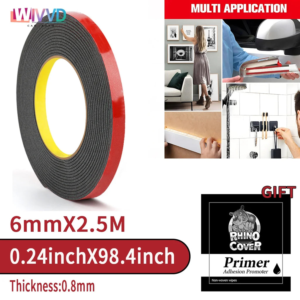 Extra Strong Double Sided Acrylic Tape 3m – Multi-Width Double Sided Tape Qme 6mm