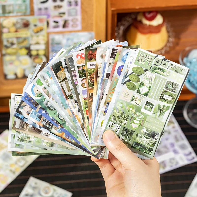 Die Cut Retro Cartoon Sticker Book for Scrapbooking & Journals Decorative Sticker Book Qme