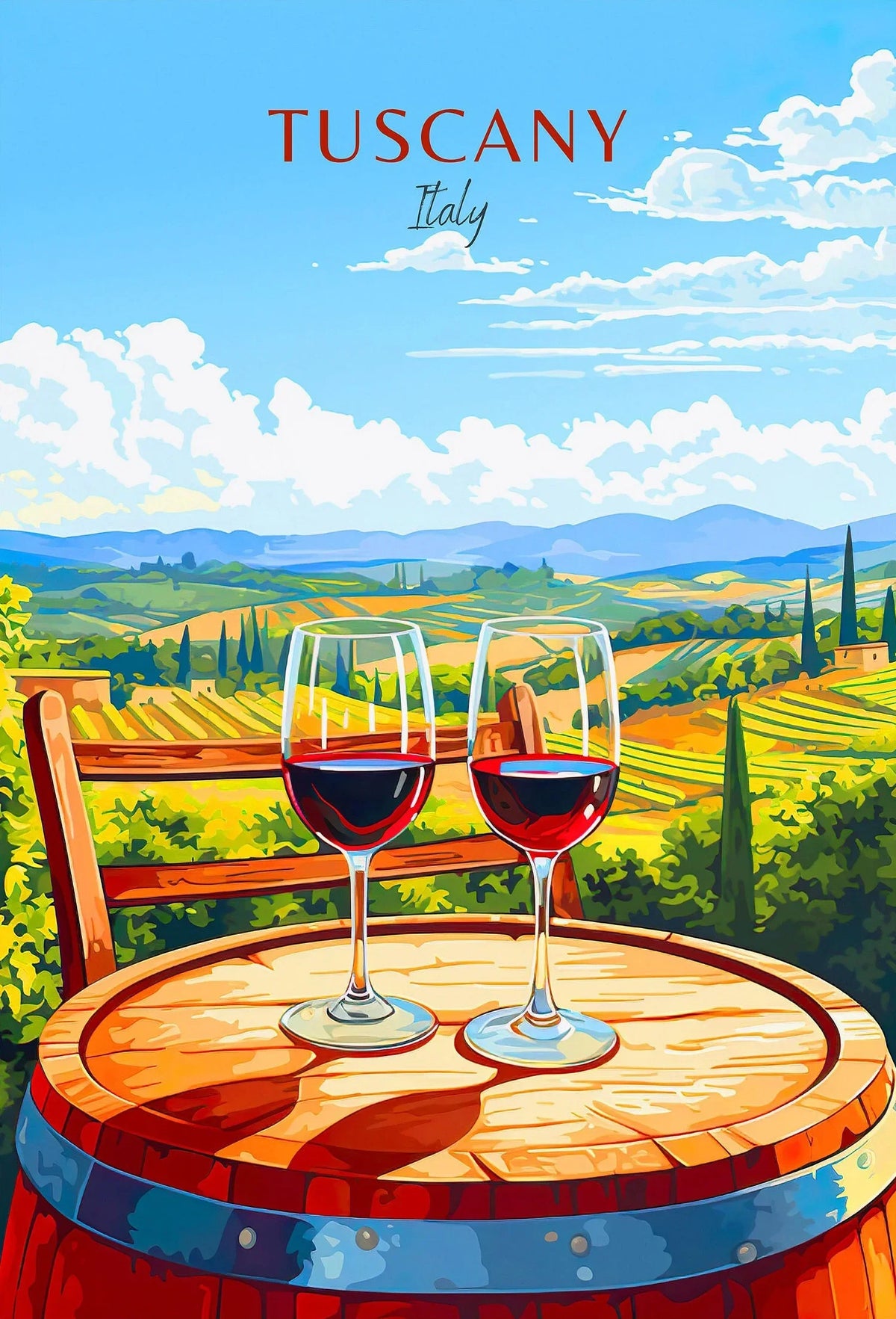 Italy City Canvas Wall Art – Colorful Fantasy Travel Poster Canvas Wall Art Qst 12 30x40cm Unframed