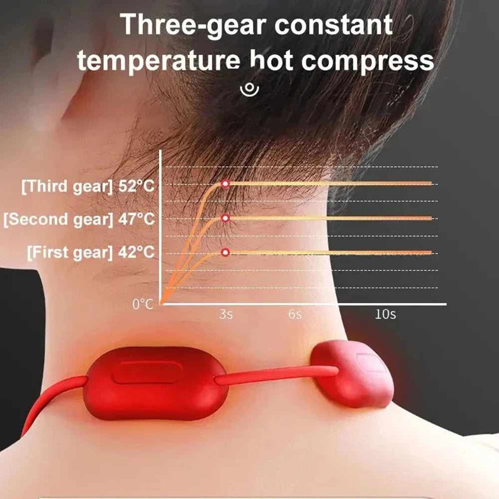 Mini Portable Neck Massager with Heat – 4 Modes 15 Levels Neck Massager Qst