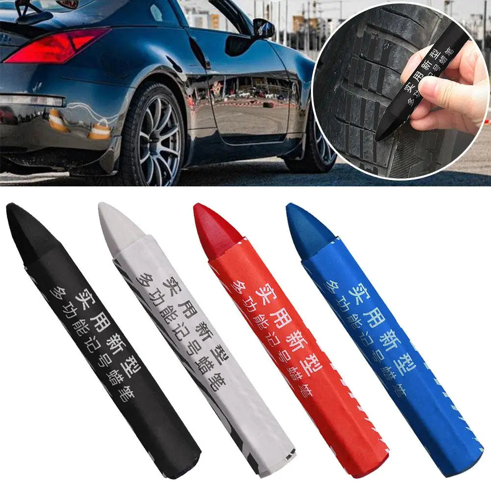Tire Crayon Marker – Oil & Water Resistant, 4 Colors | Qme Tire Marking Crayon Qme
