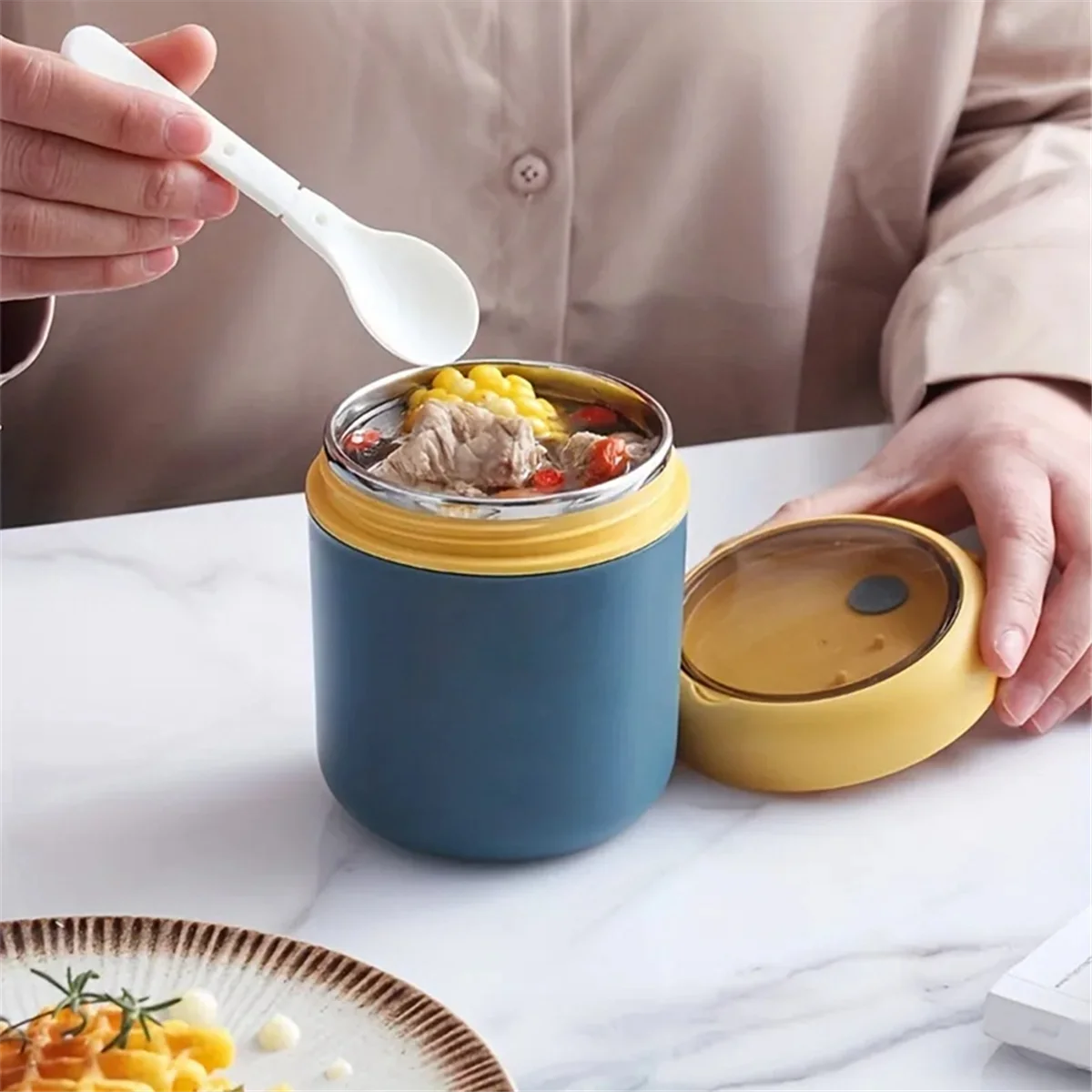 MiLESEEY 710ml Stainless Steel Insulated Food Jar & Lunch Box Insulated Food Jar Qst Green NONE