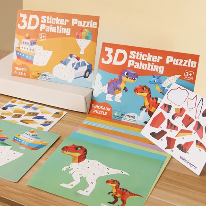 3D Number Matching Puzzle Sticker Set – DIY Art for Kids DIY Sticker Puzzle Set Qme
