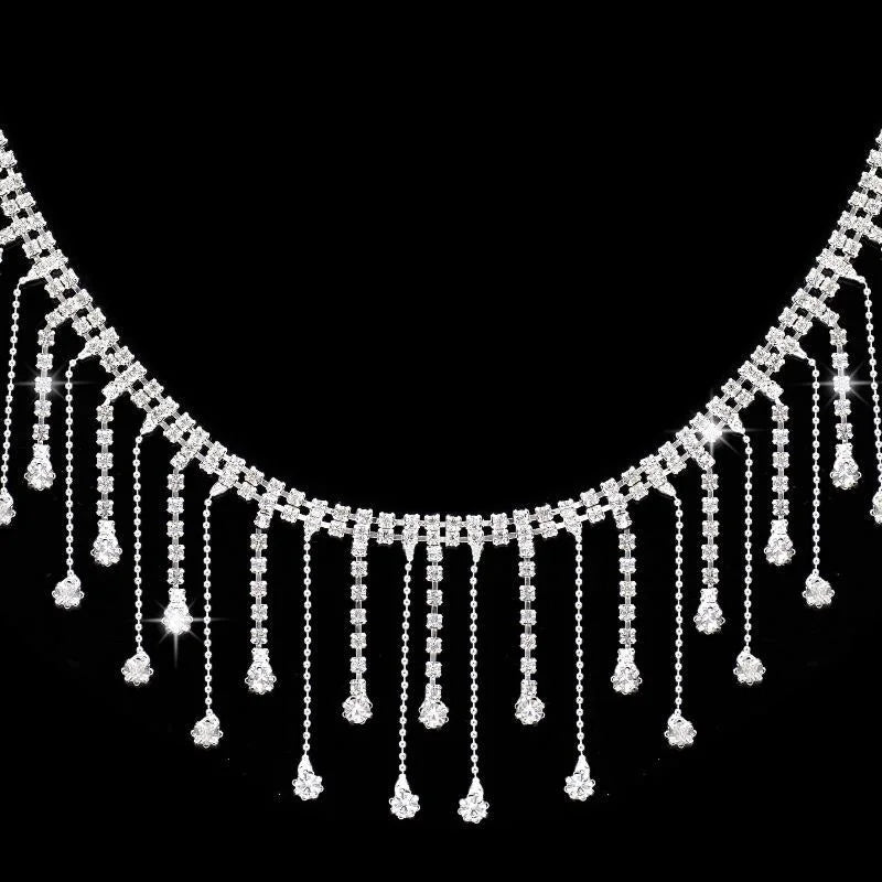 Rhinestone Fringe Trim Crystal Tassel Chain – DIY Sewing Rhinestone Fringe Trim Qst