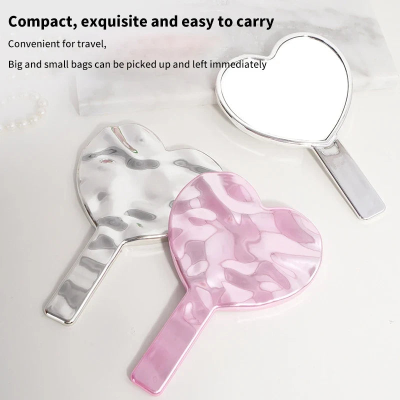 Handheld Vanity Mirror with Handle – Makeup Beauty Tool Handheld Vanity Mirror Qme