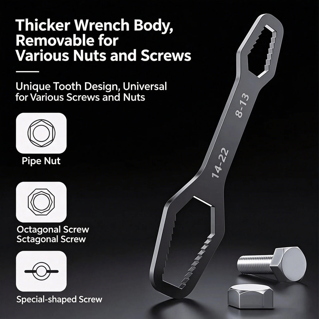 Double-Ended Ratchet Wrench 8–22mm | Adjustable Spanner Ratchet Wrench Qst