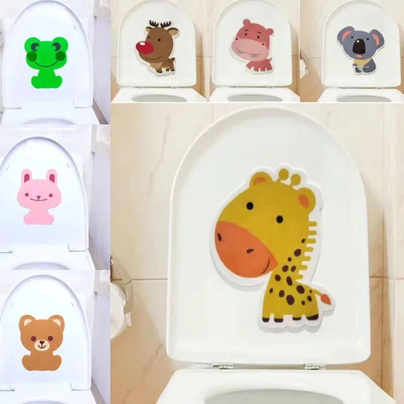 Cartoon Fragrant Toilet Stickers – Kids Self-Adhesive Decals Bathroom Sticker Decals Qme