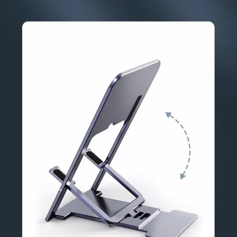 Universal Metal Phone & Tablet Desktop Stand – Adjustable & Foldable Phone & Tablet Stand Qme