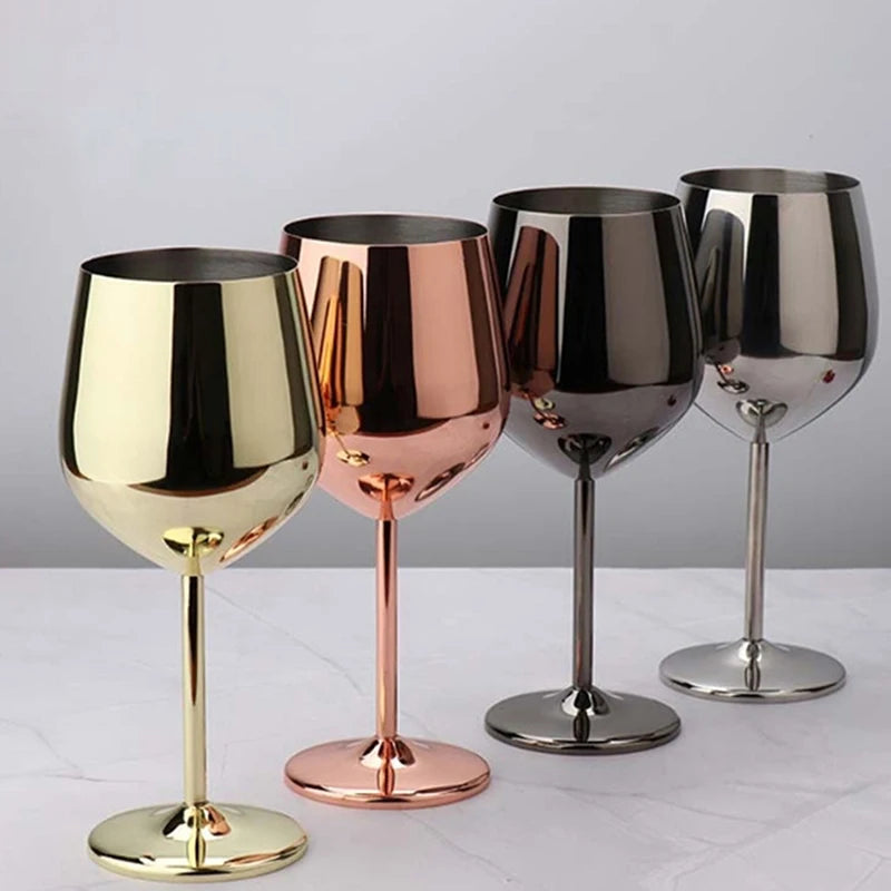 Unbreakable 500ml Stainless Steel Goblet | Wine & Cocktail Glass Stainless Steel Goblet Qst