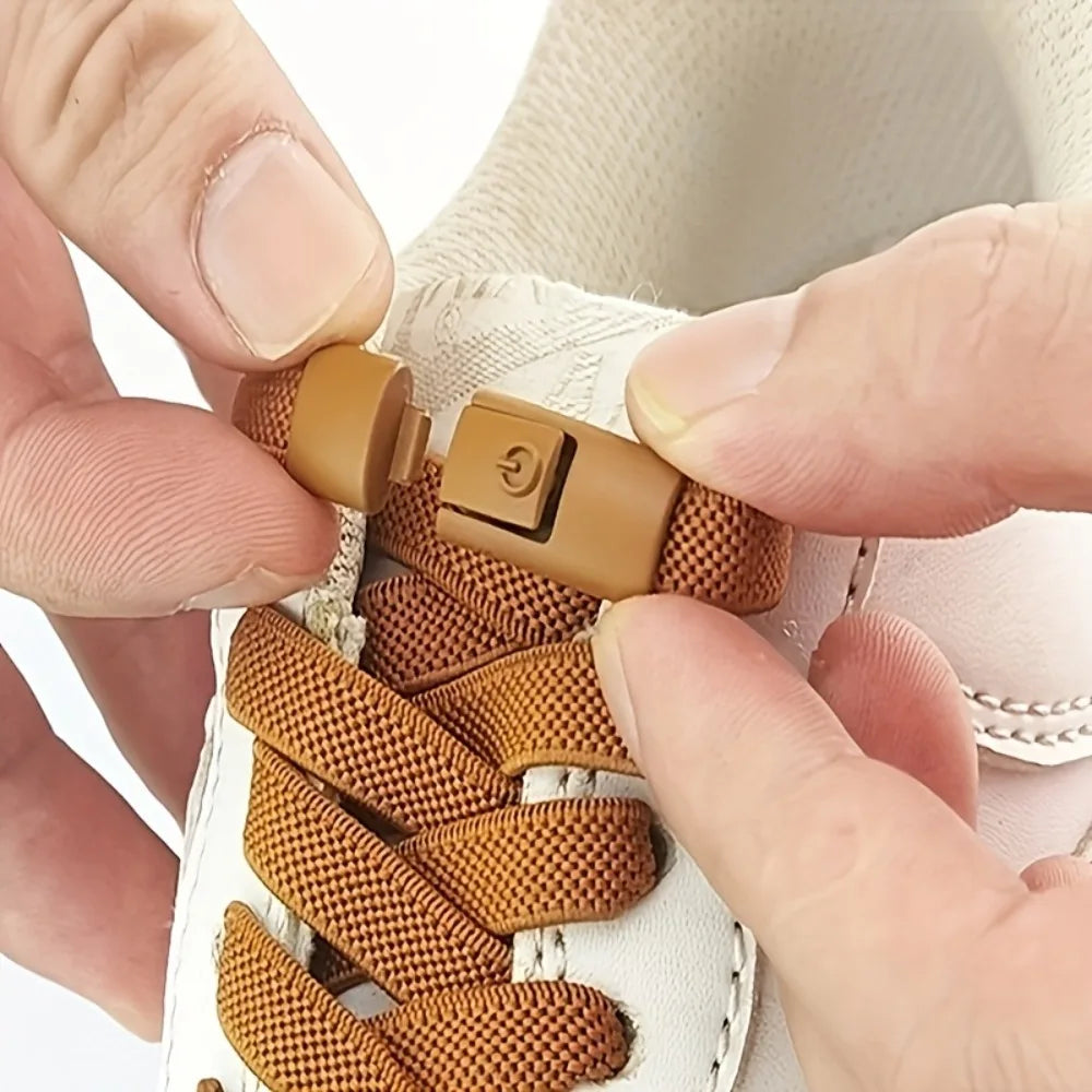 No-Tie Elastic Shoelaces with Quick Press Metal Lock Buckles No-Tie Shoelaces Qme
