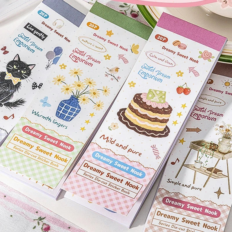 Die-Cut Sticker Book for Journaling & Scrapbooking Decor Die-Cut Sticker Book Qme