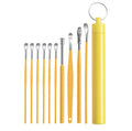 Stainless Steel Ear Cleaning Kit 6 & 10 Pc Set with Case Ear Cleaning Kit Qst 10pcsYellow