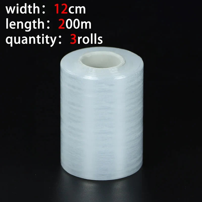 PE Stretch Film 200M Small Roll – Sealing & Packaging Wrap Stretch Wrap Film Qme 120mm-3rolls