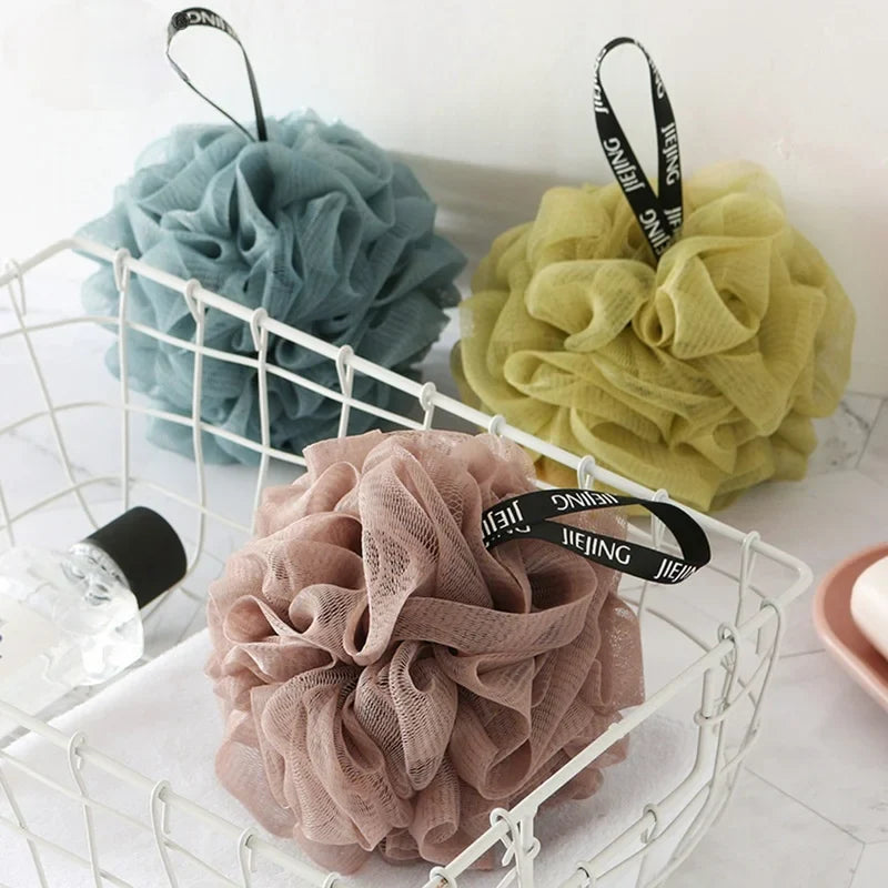 Colorful Mesh Pouf Shower Loofah Ball – Soft Bath Sponge Bath Loofah Sponge Qme