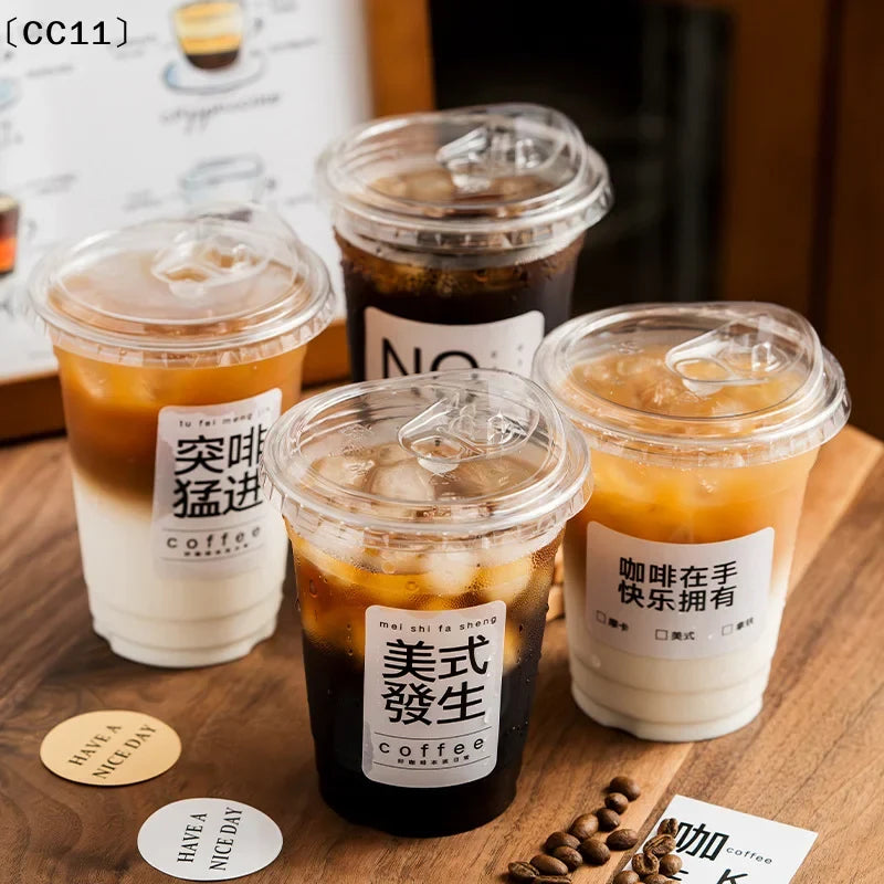 Disposable Transparent Cup Lids – Coffee, Milk Tea & Smoothies Disposable Cup Lids Qme