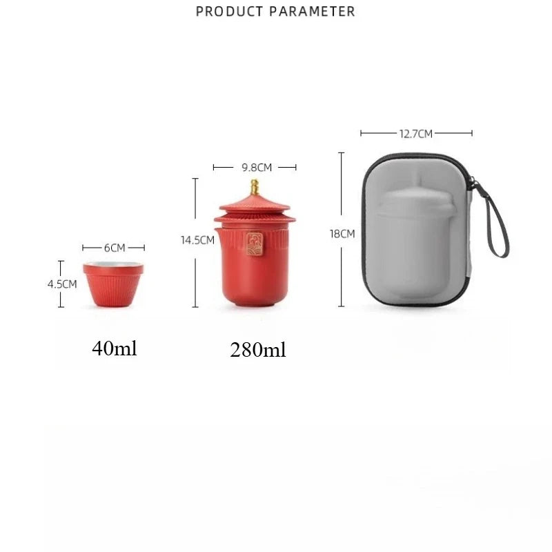 Palace Museum High-End Ceramic Travel Tea Set | 8 Colors Ceramic Tea Set Qme