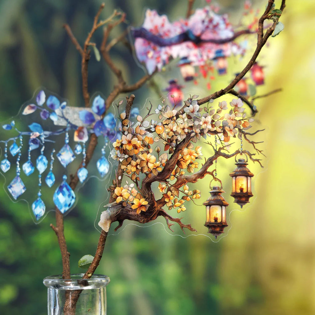 16 Sheets Lamplight Theme PET Stickers for Journals & Scrapbooks Decorative Sticker Sheets Qme