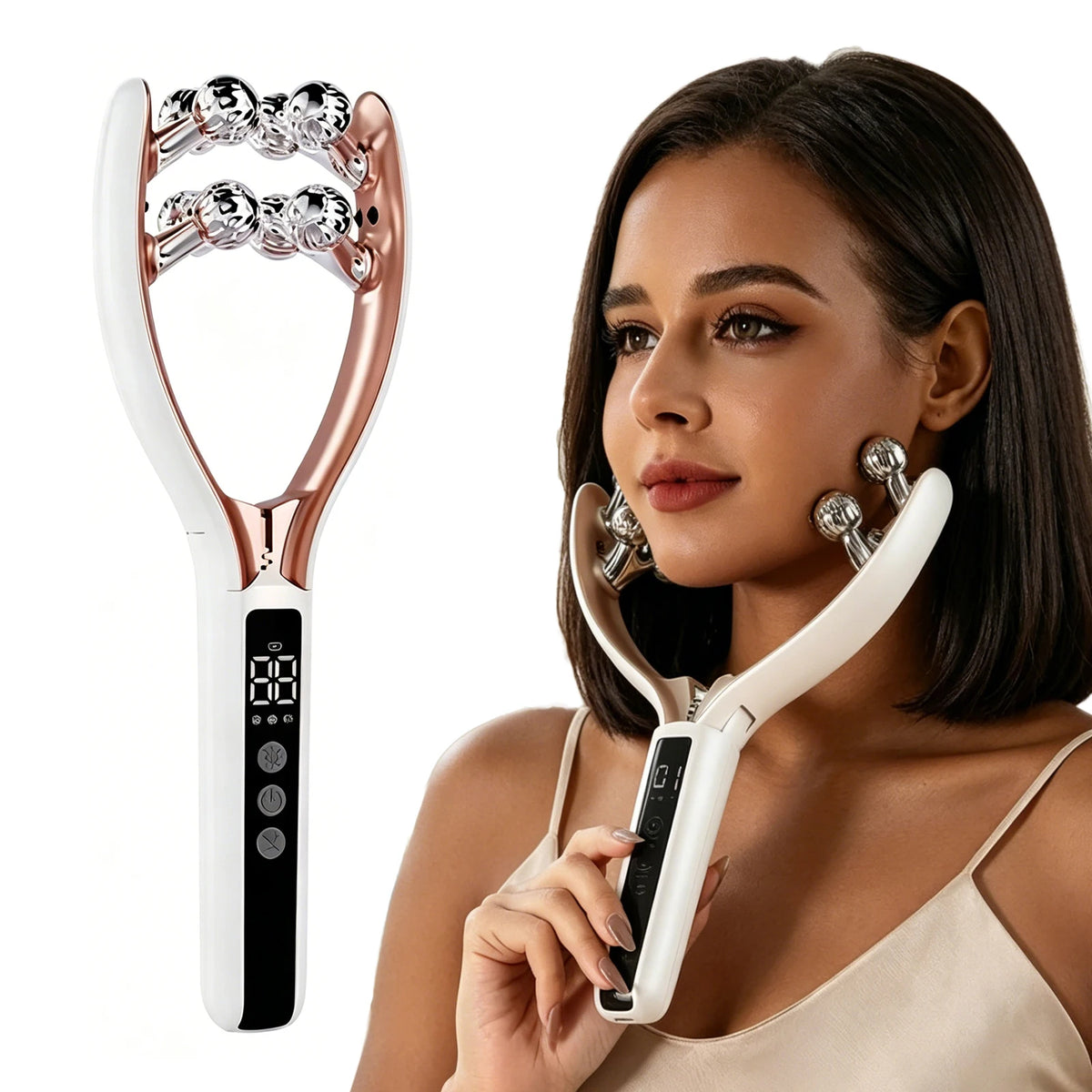 RF EMS Microcurrent Face Roller – Lifting & Firming Device Facial Massager Device Qst