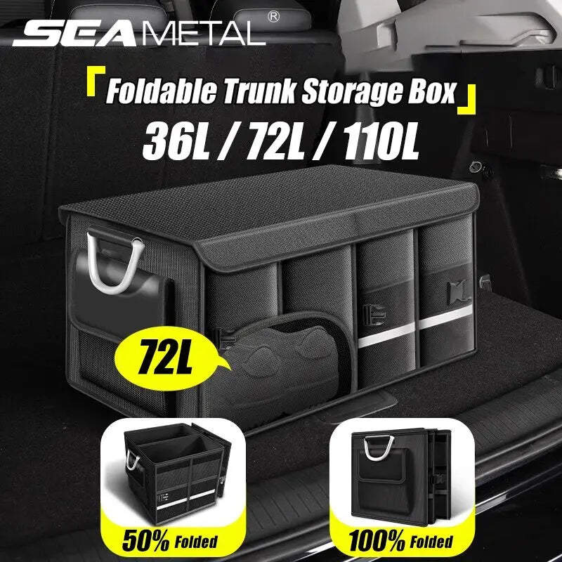SEAMETAL Foldable Car Trunk Organizer – Waterproof Oxford Box Car Trunk Organizer Qme