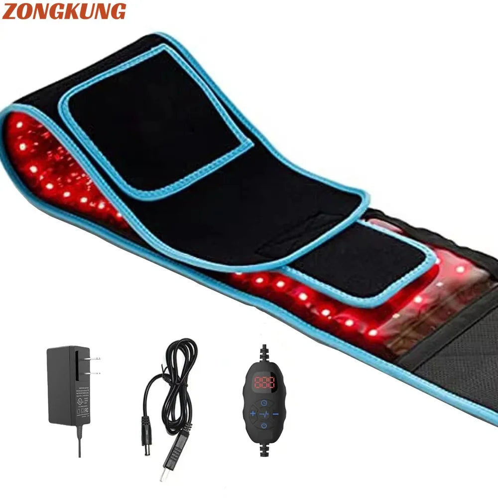 Red & Infrared LED Light Therapy Belt 660nm 850nm Waist Wrap LED Light Therapy Belt Qst