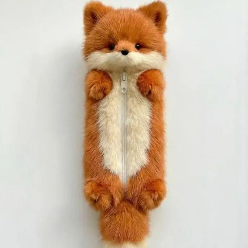 Cute Plush Pencil Pouch | Cartoon Animal Student Case Plush Pencil Pouch Qme Brown