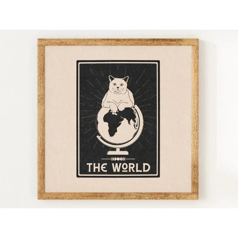 Yin Yang Cats Celestial Canvas Print – Boho Astrology Wall Art Canvas Wall Art Qst