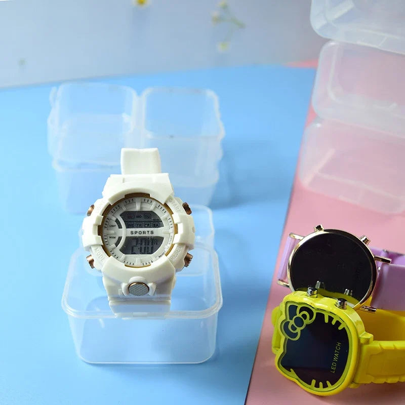 Kids & Ladies Watch Display Box – Clear Plastic Storage Case Watch Storage Box Qme