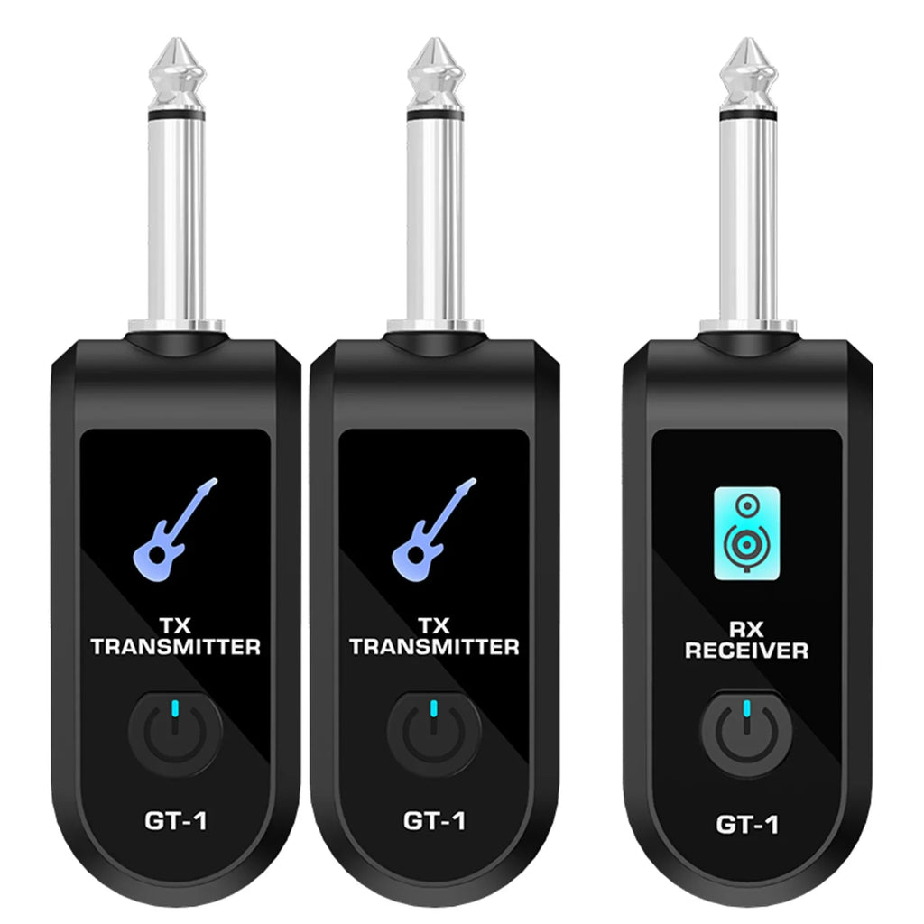 Wireless Guitar Transmitter & Receiver – 2.4G HD Audio System Wireless Guitar System Qme One to two