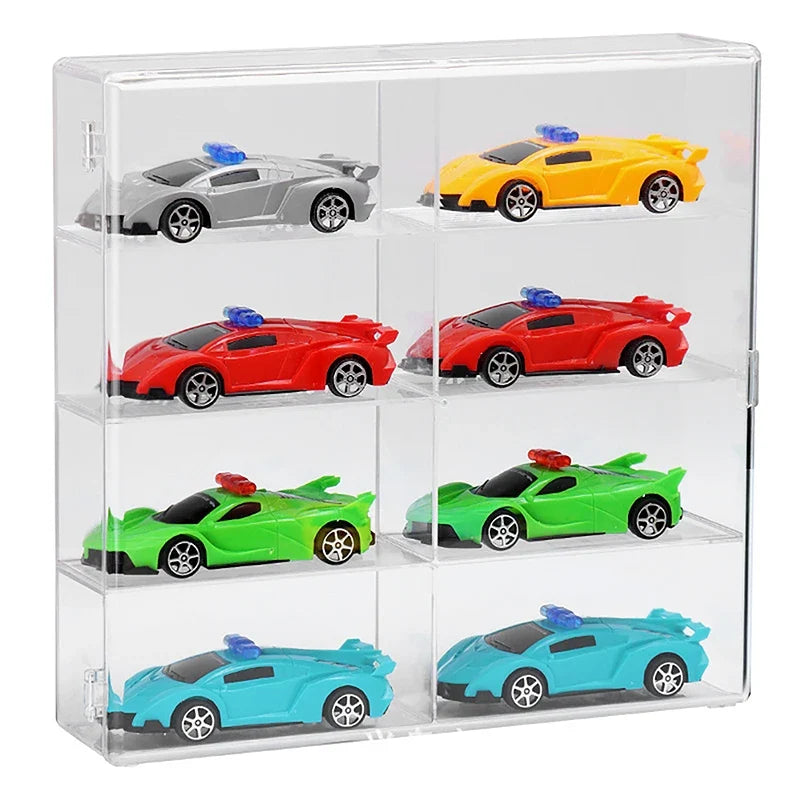 Kids Acrylic Diecast Car Storage Box – 1:64 Toy Organizer Diecast Car Storage Box Qme