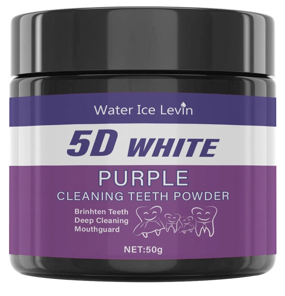 Purple Sulfate-Free Tooth Polishing Whitening Powder 50g Tooth Polishing Powder Qme 50g Bottle