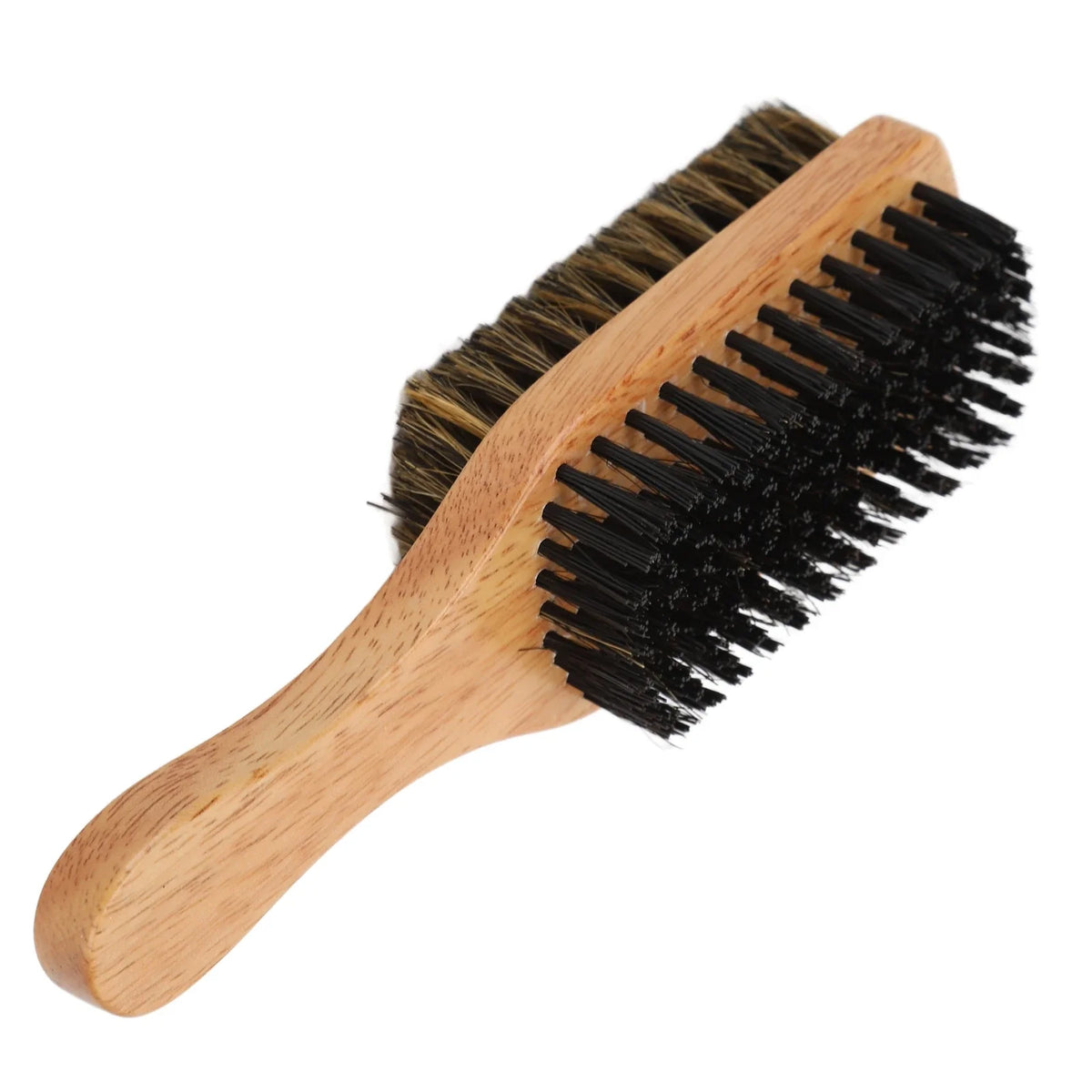 Double-Sided Beard Brush | Rubber Wood Handle for Men Beard Brush Qme
