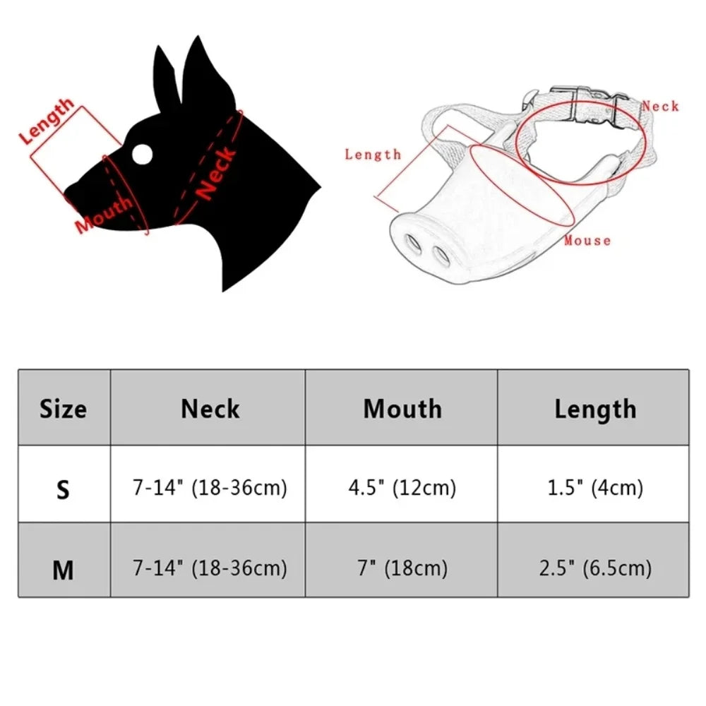 Pig Nose Dog Muzzle – Cute Anti-Bite Breathable Puppy Mask Dog Muzzle Qme