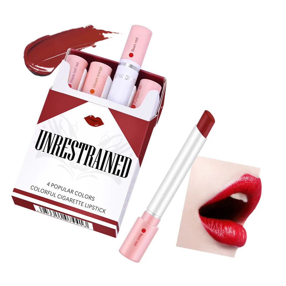 4-Piece Matte Waterproof Lipstick Set – Long-Lasting Color Lipstick Set Qst
