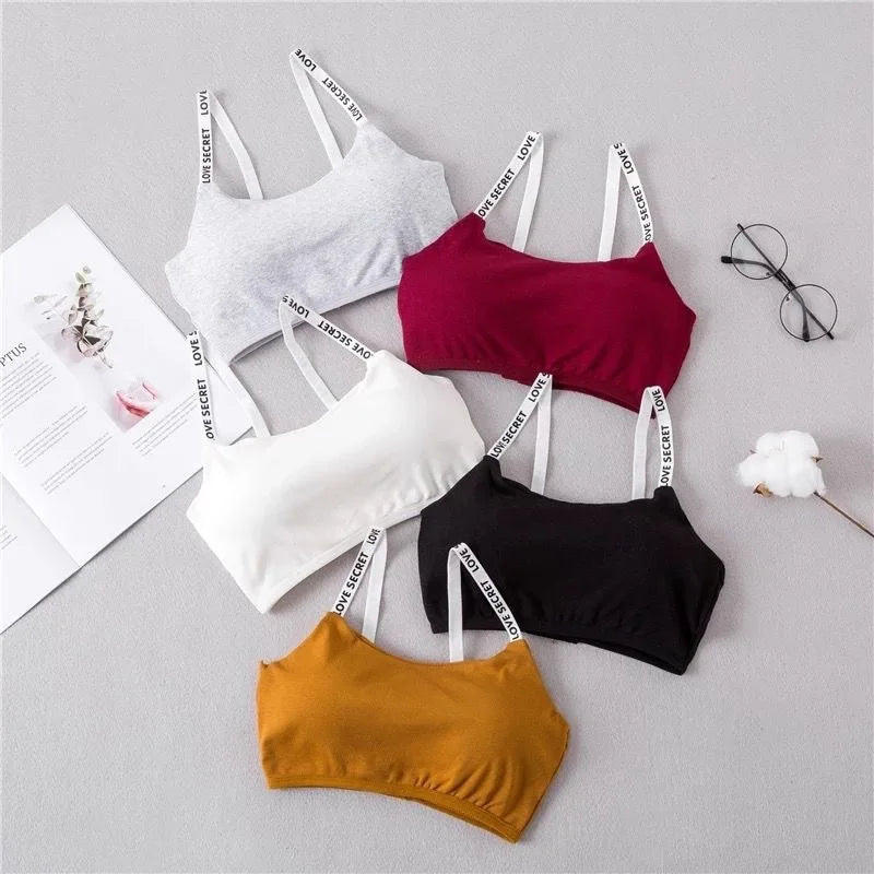 Women's Seamless Tube Bra Letter Strap Sports Bralette Sports Bralette Qme