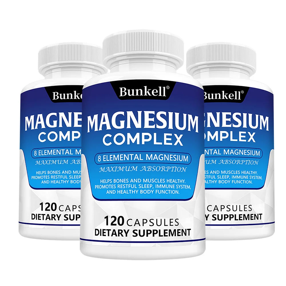 ZENVITALIZE Magnesium Complex 120 Capsules | Sleep & Muscle Support Mineral Supplement Qst 120Count-3 bottle