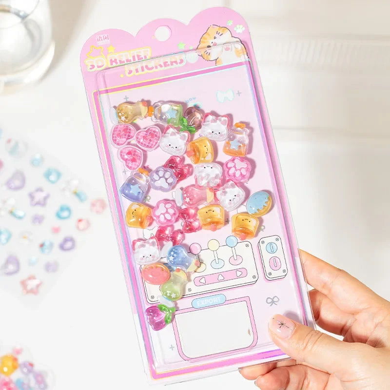 3D Puffy Jelly Candy Stickers – Wobble Sensory DIY Craft Sheet Craft Sticker Sheet Qme